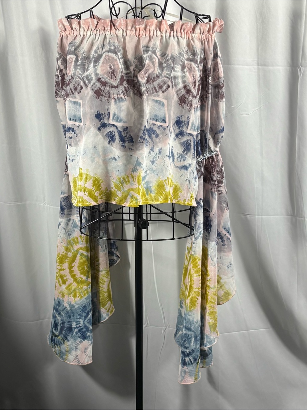 Live 4 Truth Pastel Tie-Dye Off-Shoulder Hi-Low Tunic